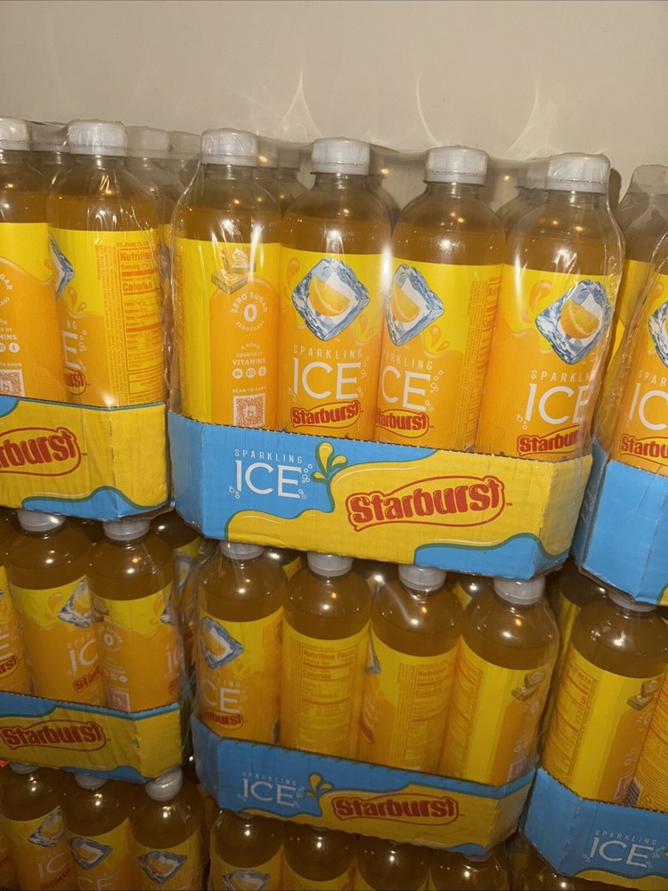 Sparkling Ice STARBURST Lemon, Zero Sugar Flavored Sparkling Water