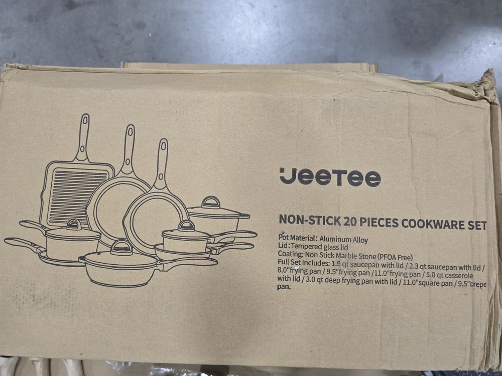 JEETEE NON-STICK 20 PIECES COOKWARE SET - GRAY