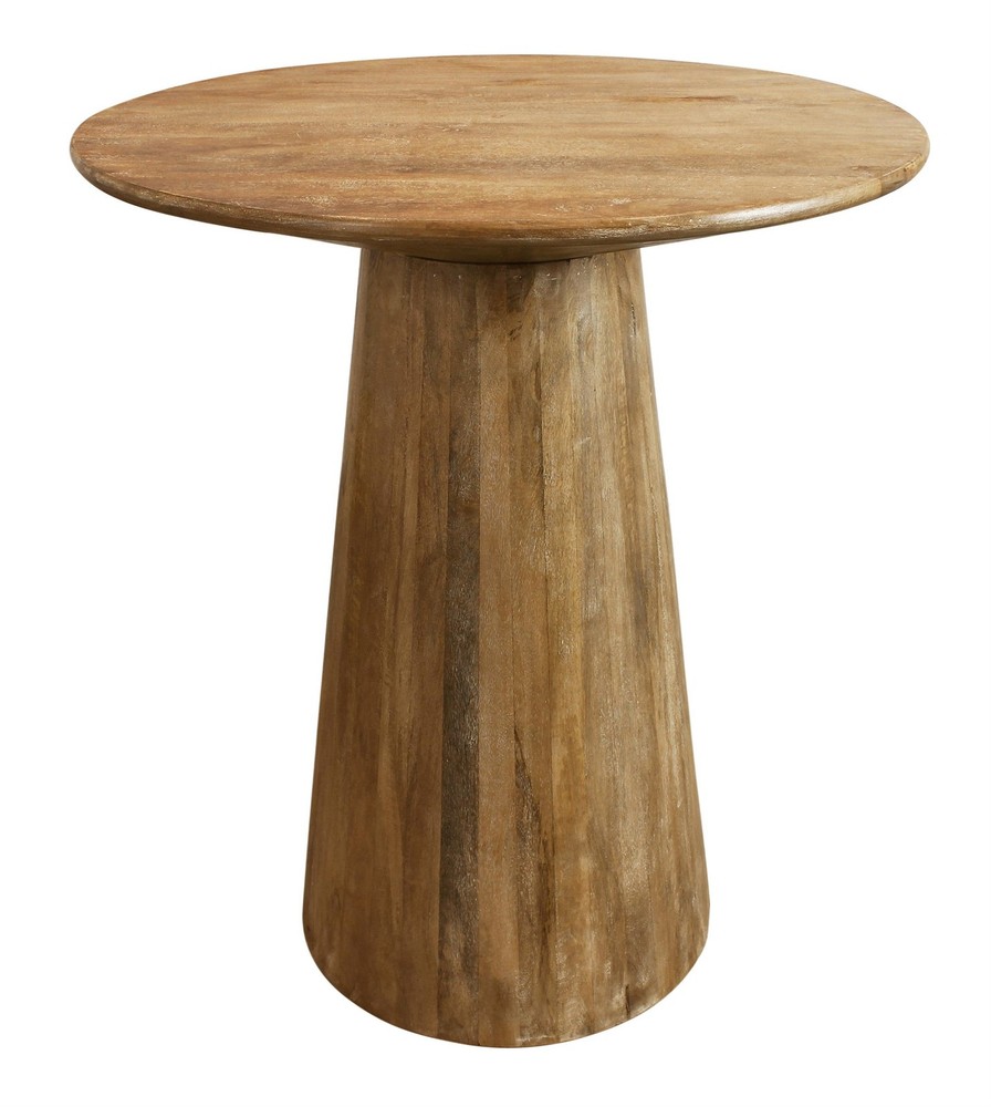 Jay 36" Solid Wood Round Bar Table in Distressed Natural Finish