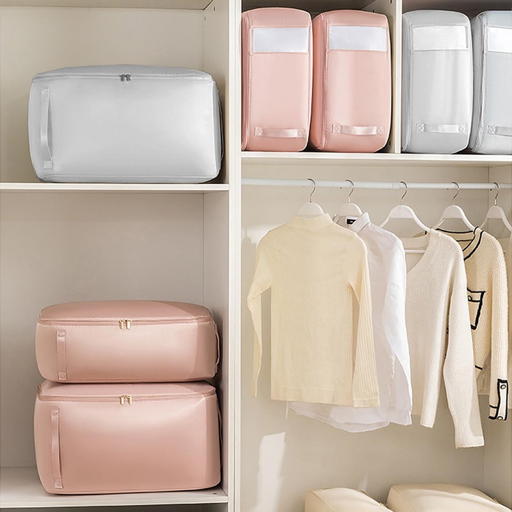 2pcs Ultra Space Saving Self Compression Organizer,compression storage bags f...