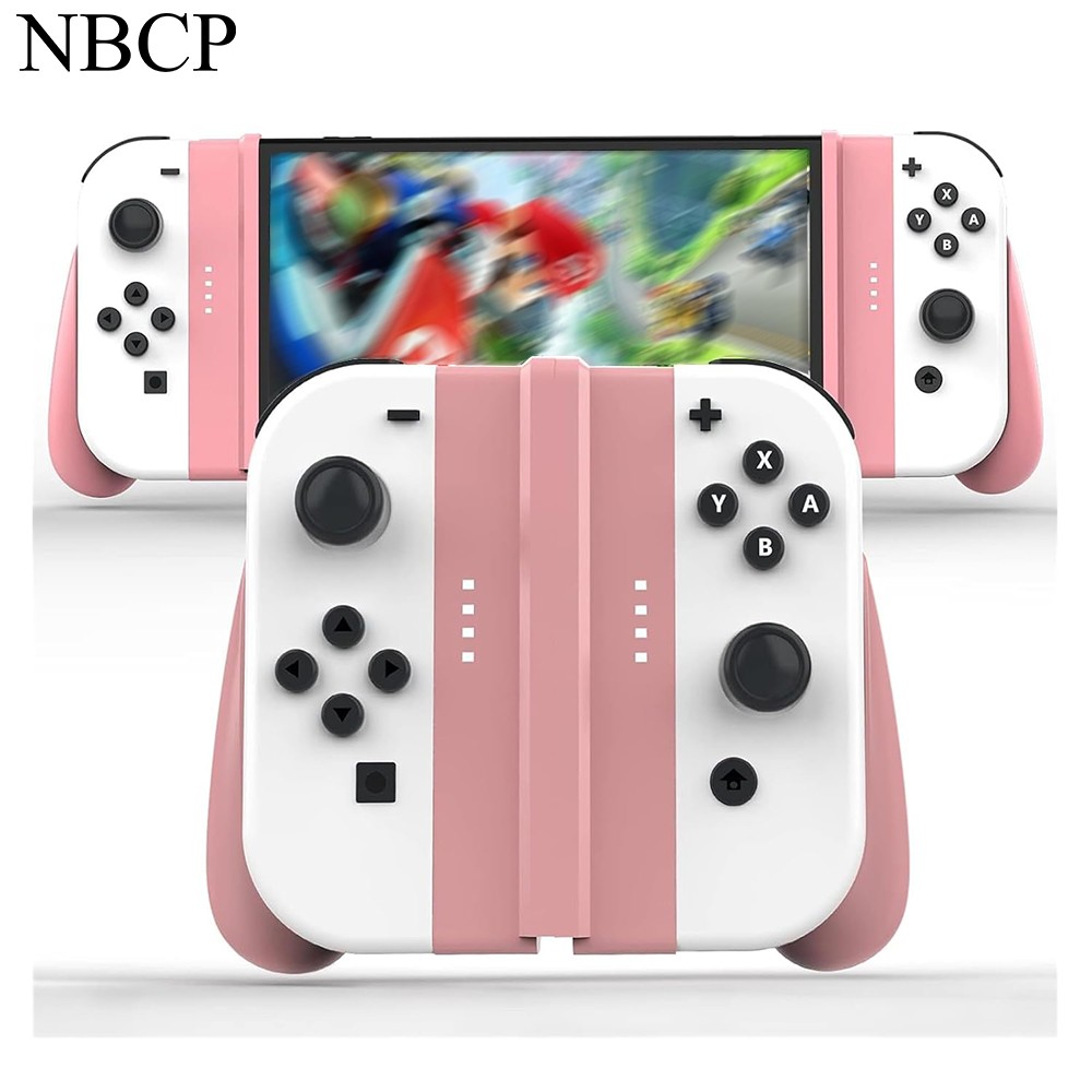 1pcs Pink Two-in-one Grip Comfort Controller Extend Holder For Switch Joy Con