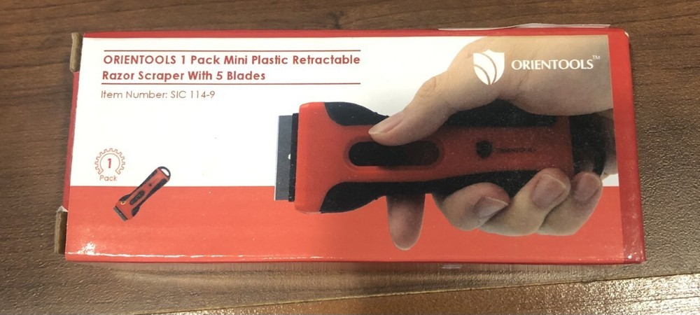 Scraper Razor Blades Mini Plastic Retractable with 5 Blades Window Scraper