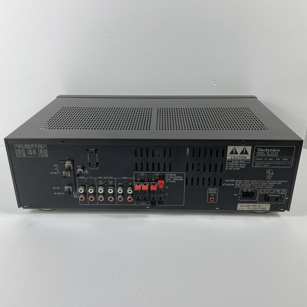 Technics 1994 SA-GX170 AV Control Stereo Receiver w/phono input TESTED Works