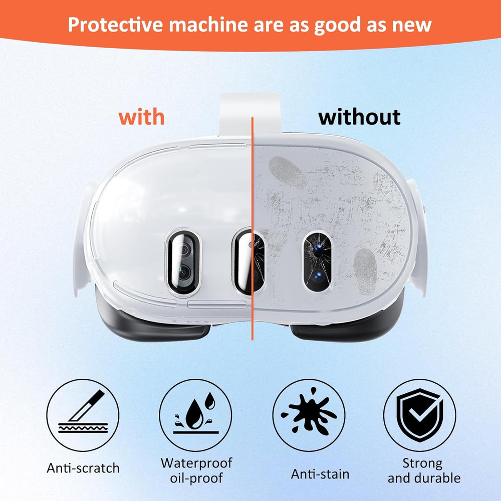 3-In-1 Lens Protector for Meta Quest 3, Plastic Hard Protective Shell Cover, Hig