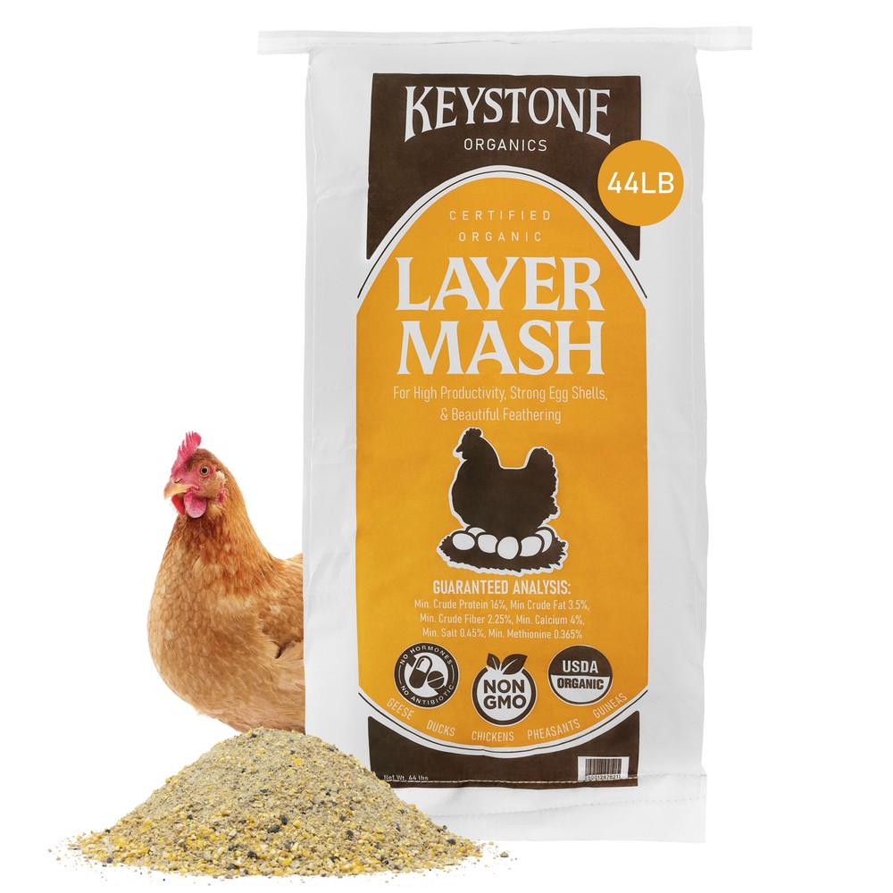 Keystone Organics USDA Layer Mash Chicken Feed, 44lbs