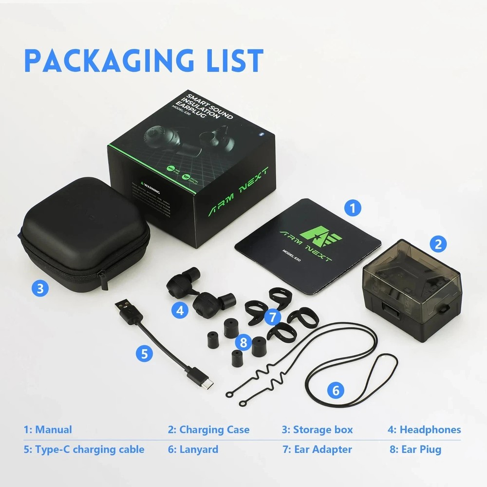 ARM NEXT E30 Bluetooth tactical earbuds for shooting training electronic hearing