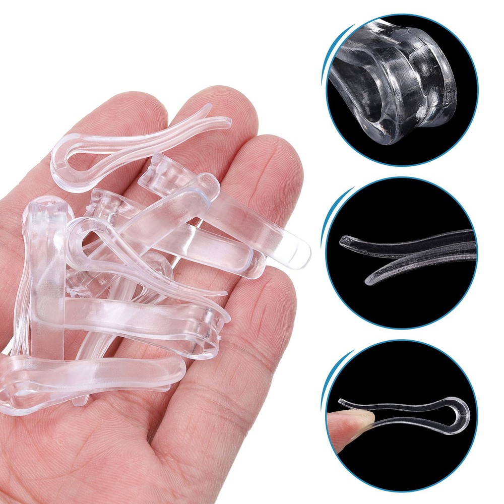 100pcs Durable Plastic Alligator Clip, 1.54" Clear U Shape