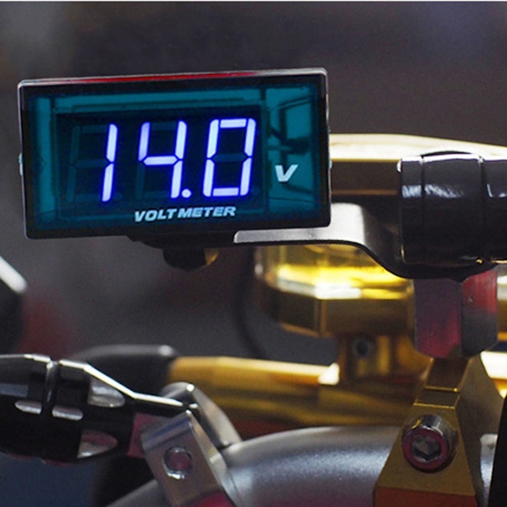12V Motorcycle Voltage Detection Meter Modified Car Digital Display Belt Bracket