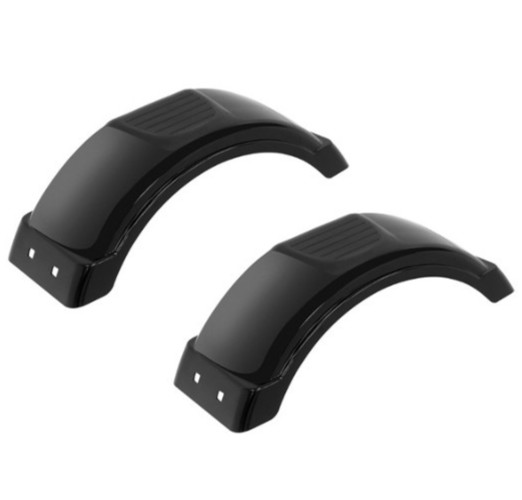 Set of 2 Round Black Polyethylene Jet Ski Trailer Fenders Pair for 8"-12" Wheels