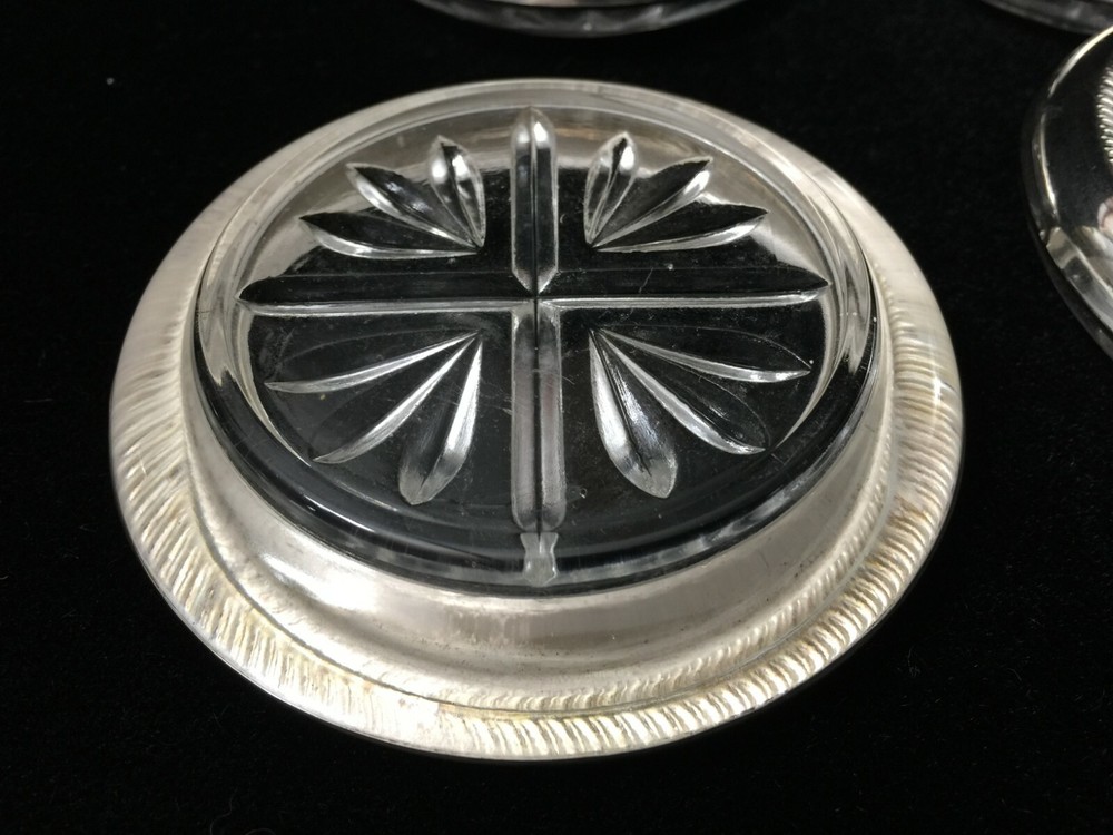 4 Frank FB Rogers Sterling Silver Coasters, 2 7/8" Inside, 3 3/4" Outside