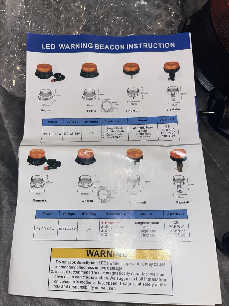 LED Warning Beacon Light LED