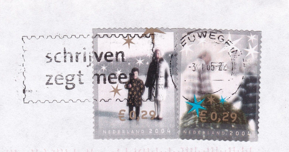 Nieuwegein postmark Netherlands 2005 on Two pulling Tree 29c + Two Children 29c