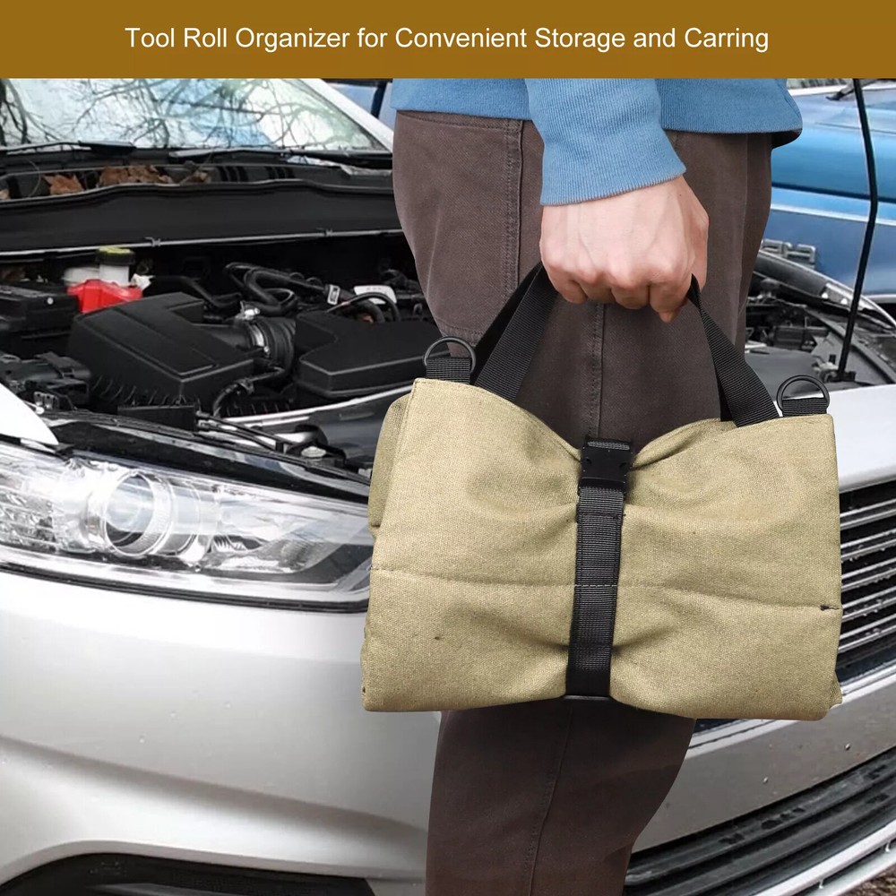 Roll Tool Waterproof Multi-Purpose Tool Roll Up Bag Wrench Pouch Hanging Carrier