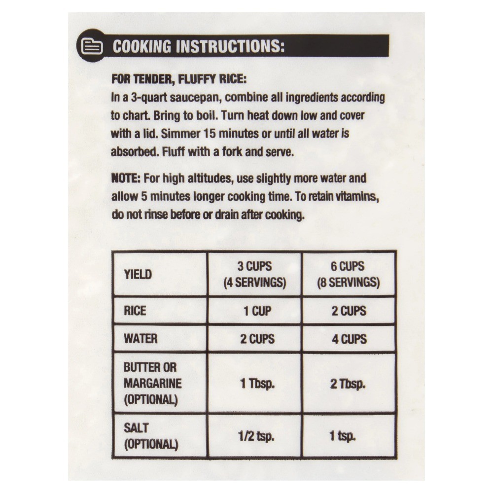 Long Grain Enriched Rice 20 lb Bag 3 Pack Bulk White Rice