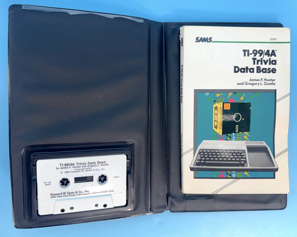 TI-99/4A Trivia Data Base Cassette & Book Texas Instruments 1984 - UNTESTED