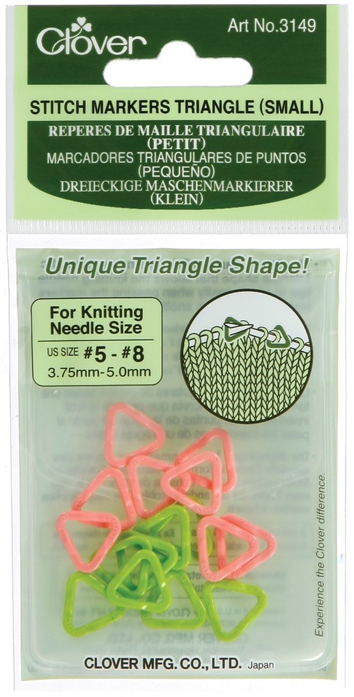 Triangle Stitch Markers Sizes 5 To 8 16/Pkg