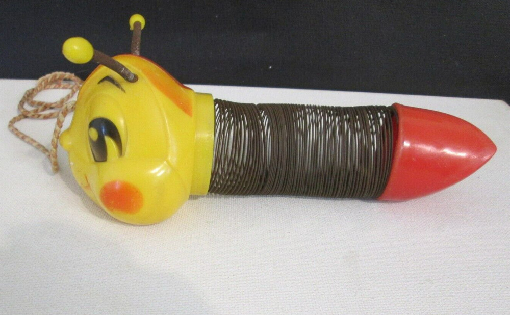 Vintage 1950s Hard Plastic SLINKY WORM Pull Toy