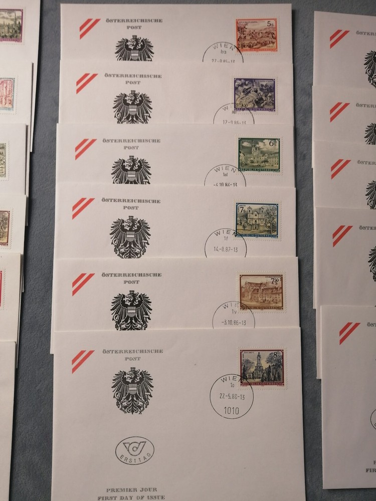1984-92 Austria FDCs: 17 Austria FDCs