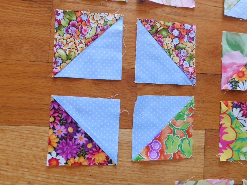 Handmade Two Patch Quilt Block Lot