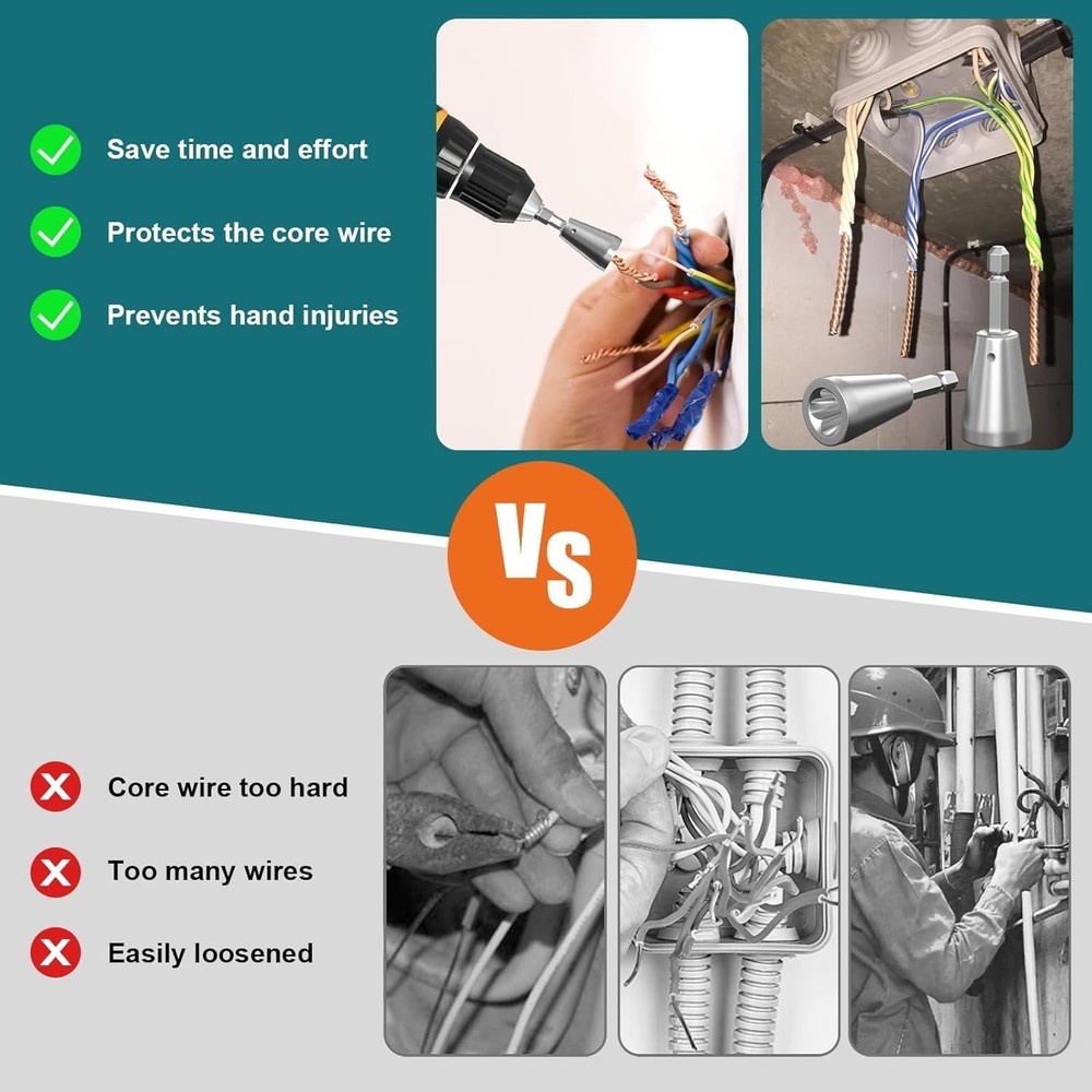 High Efficiency Compact Wire Twisting Tool for Electric Drills – 2 Pack