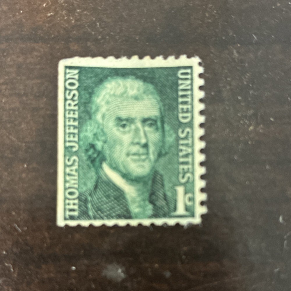 Thomas Jefferson 1 Cent Green Used US Stamp