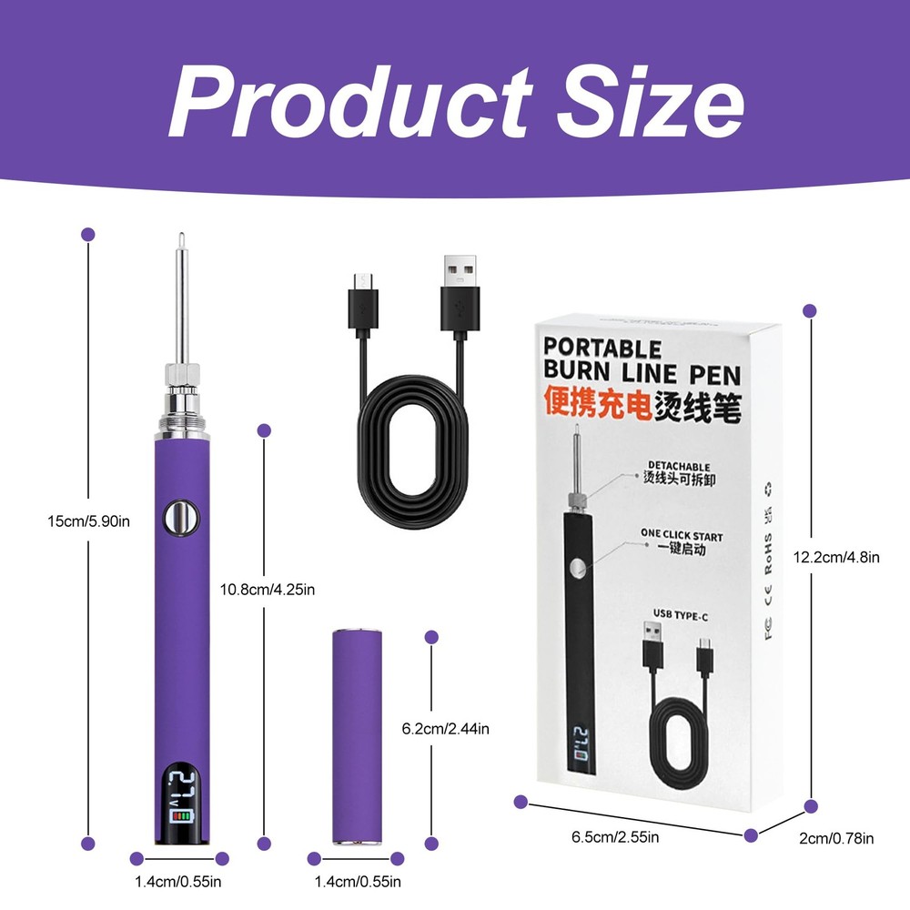 Rechargeable Thread Burner Kit，Knitting & Beading Thread Burning Tool，For Leathe