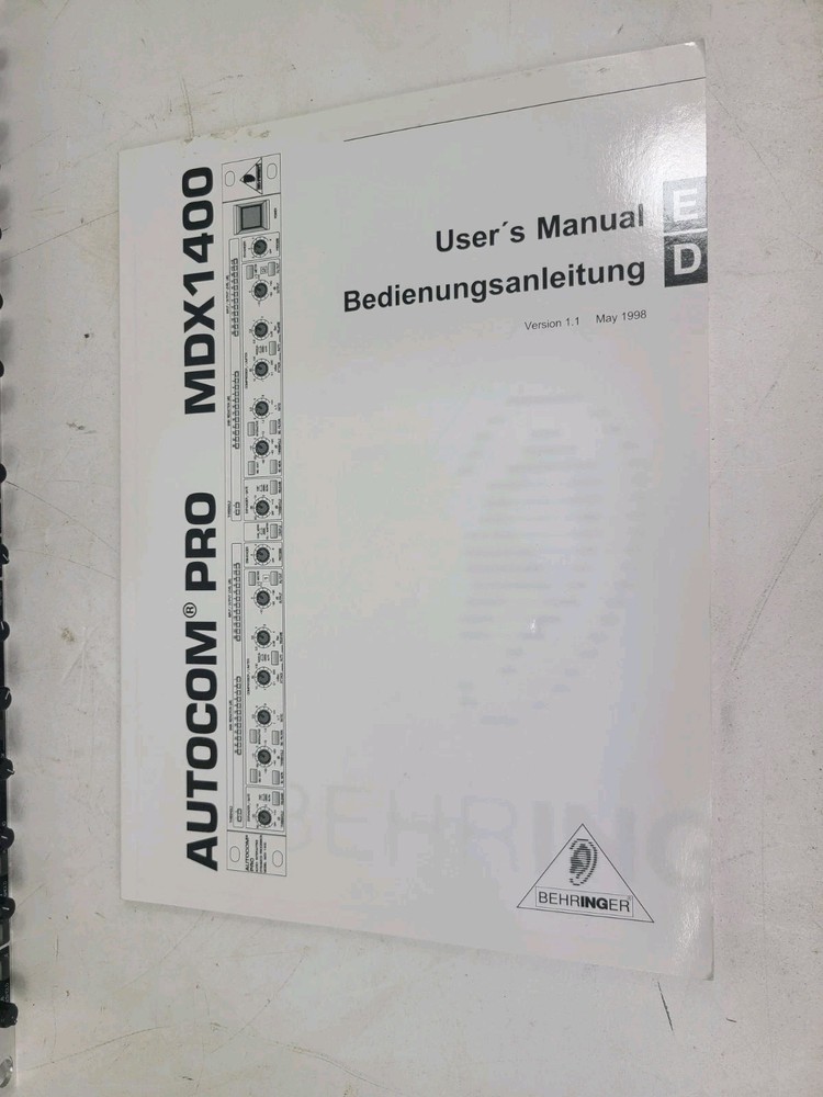 Behringer MDX 1400 Autocom Pro Audio Dynamics Processor With Manual (TESTED)