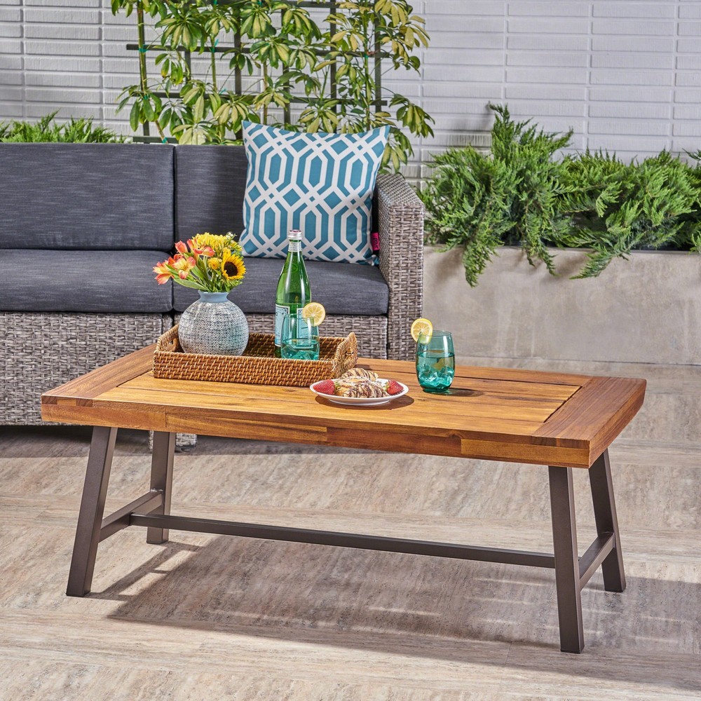 CARLISLE  Solid wood grain coffee table rustic sturdy modern home decor