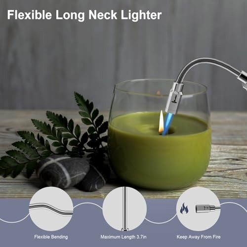 Butane Lighter Long Neck Torch Lighter Pack, Jet Flame Windproof Lighter 2