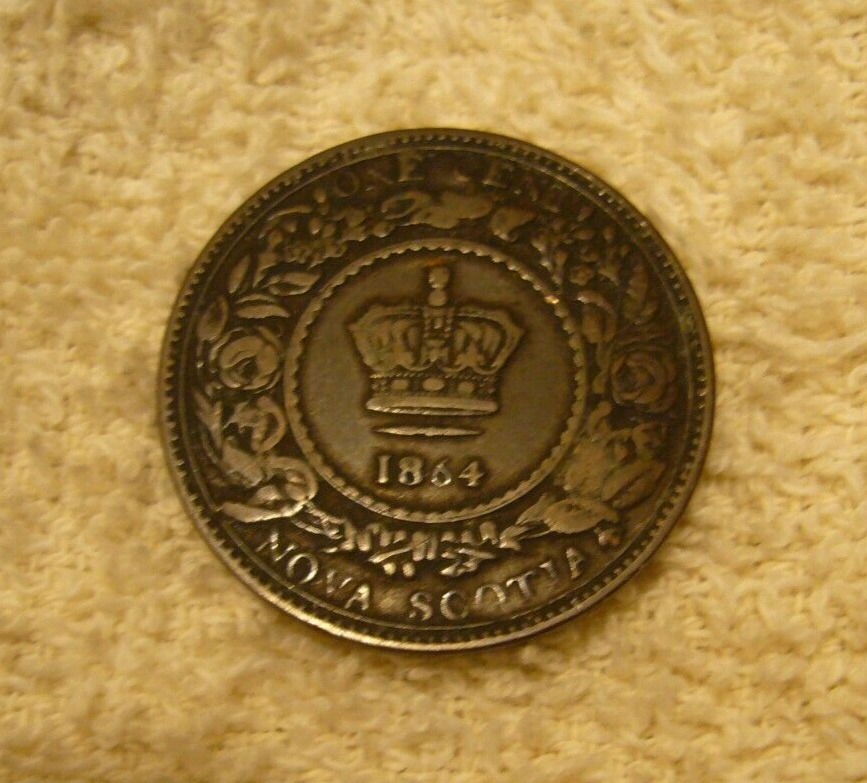 1864 Canada Nova Scotia One Cent Coin