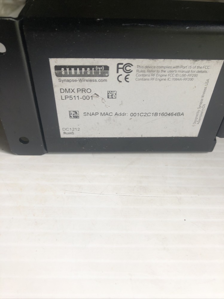 SYNAPSE-WIRELESS DMX PRO LP511-001 SNAP RECEIVER, TRANSCEIVER, TRANSMITTER