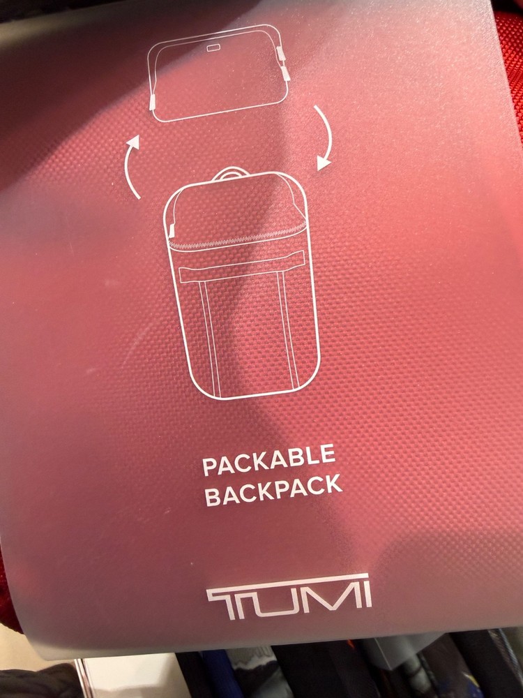 NEW Tumi ALPHA BRAVO Just in Case 17.0” Packable Backpack Bag - TUMI RED