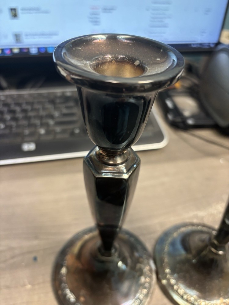 silverplate candlesticks 9"