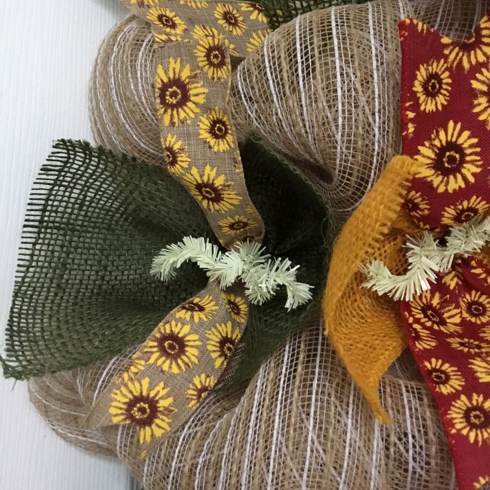 Hello Fall Welcome Tag Wreath Handmade Deco Mesh