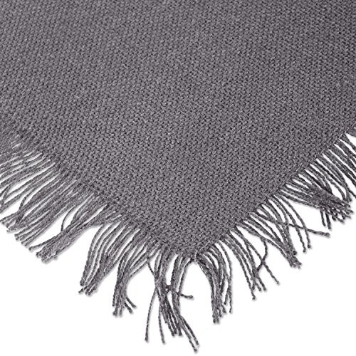 Everyday Collection, Fringed Solid Tabletop, 6 Piece Placemat Set Gray