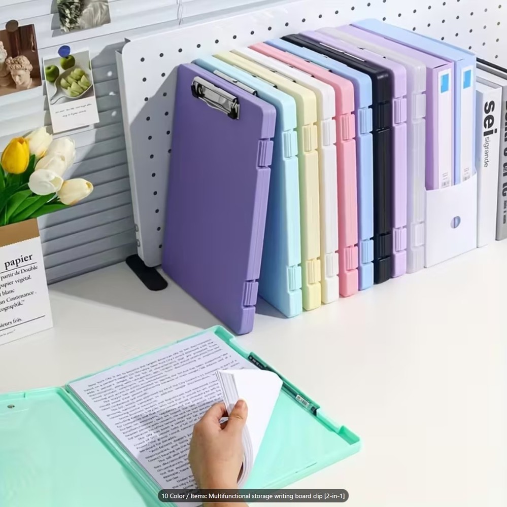 Clipboard with Storage A4 File Folder Storage Green