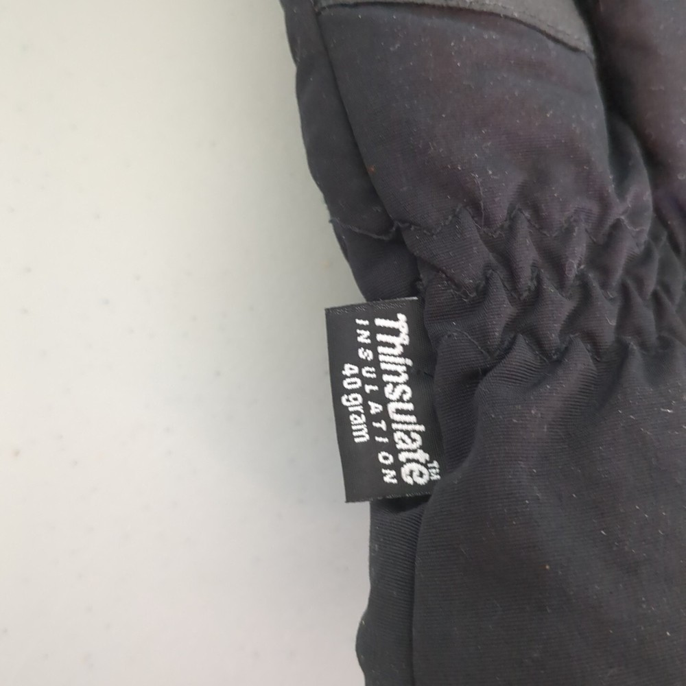 Men's Thinsulate Black 80 Gram Gloves size medium Fleece Lined with Palm Patch
