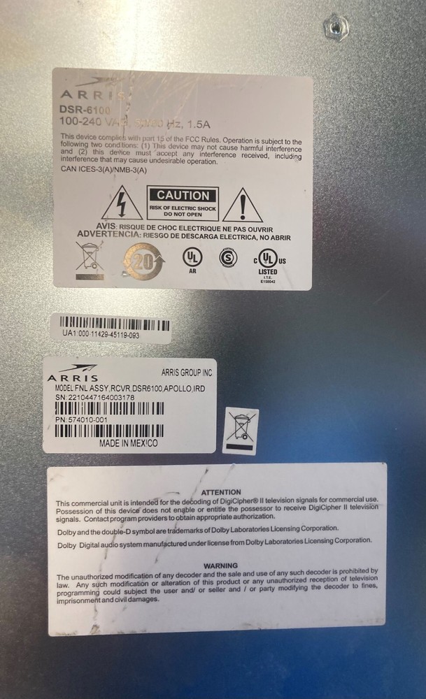 Arris DSR-6100 Commercial Integrated Reciever/Transcoder 574010-001