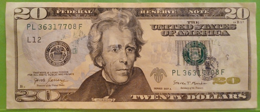Error $20 Bill Series 2017A Over Print