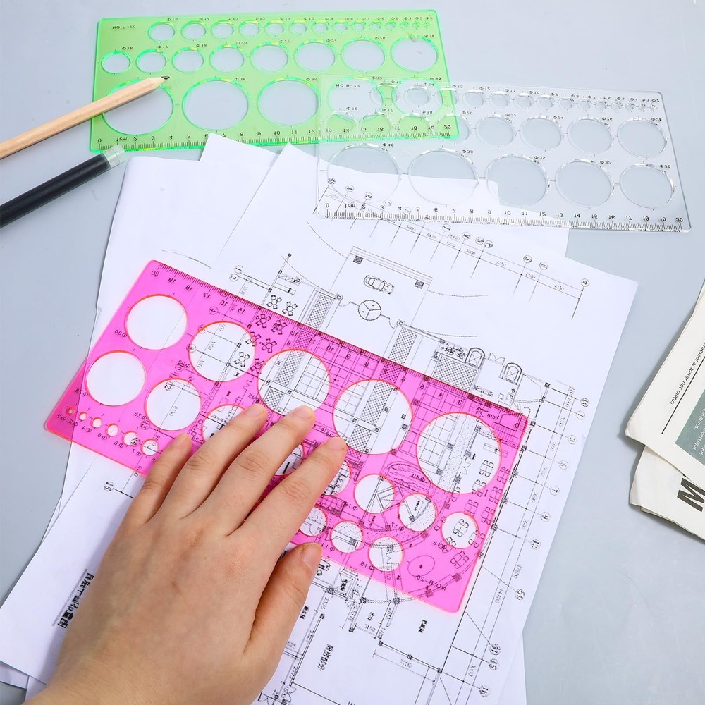5 PCS Circle Template Plastic Circle Stencil Template Multi-Function Circles ...