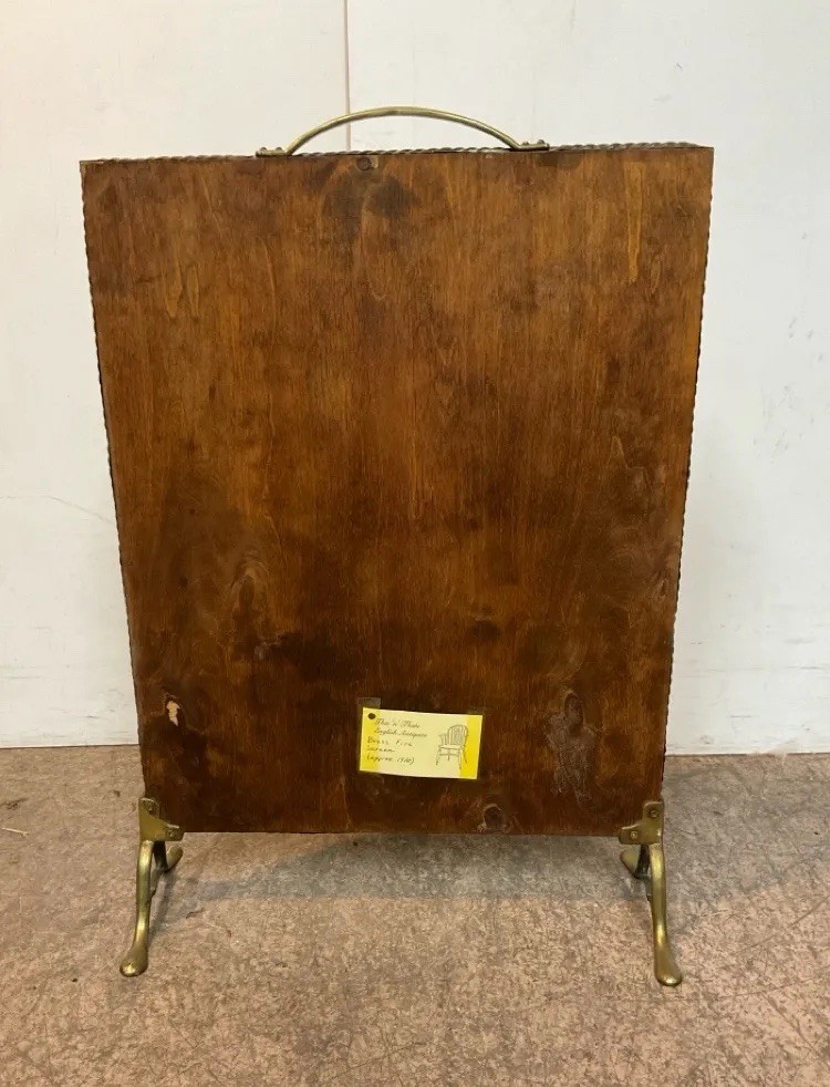 Antique Vintage Brass Fireplace Screen