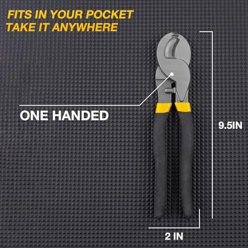9.5" Heavy Duty Cable Cutter High Leverage Wire Tool for Aluminum Copper