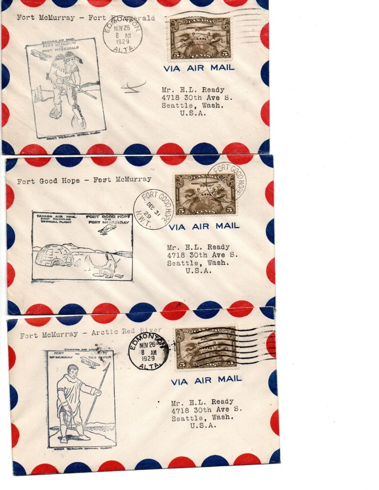 Canada Scott C1 on Flight Covers - Various locales