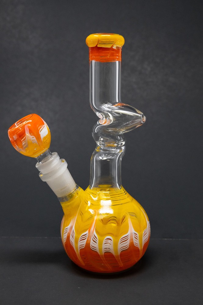 Hookah Water Pipe Glass 8" Candy Corn Designer Zong