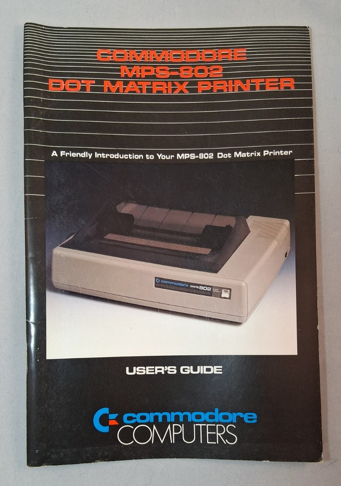 Commodore Computers MPS-802 Dot Matrix Printer User's Guide Manual 1984