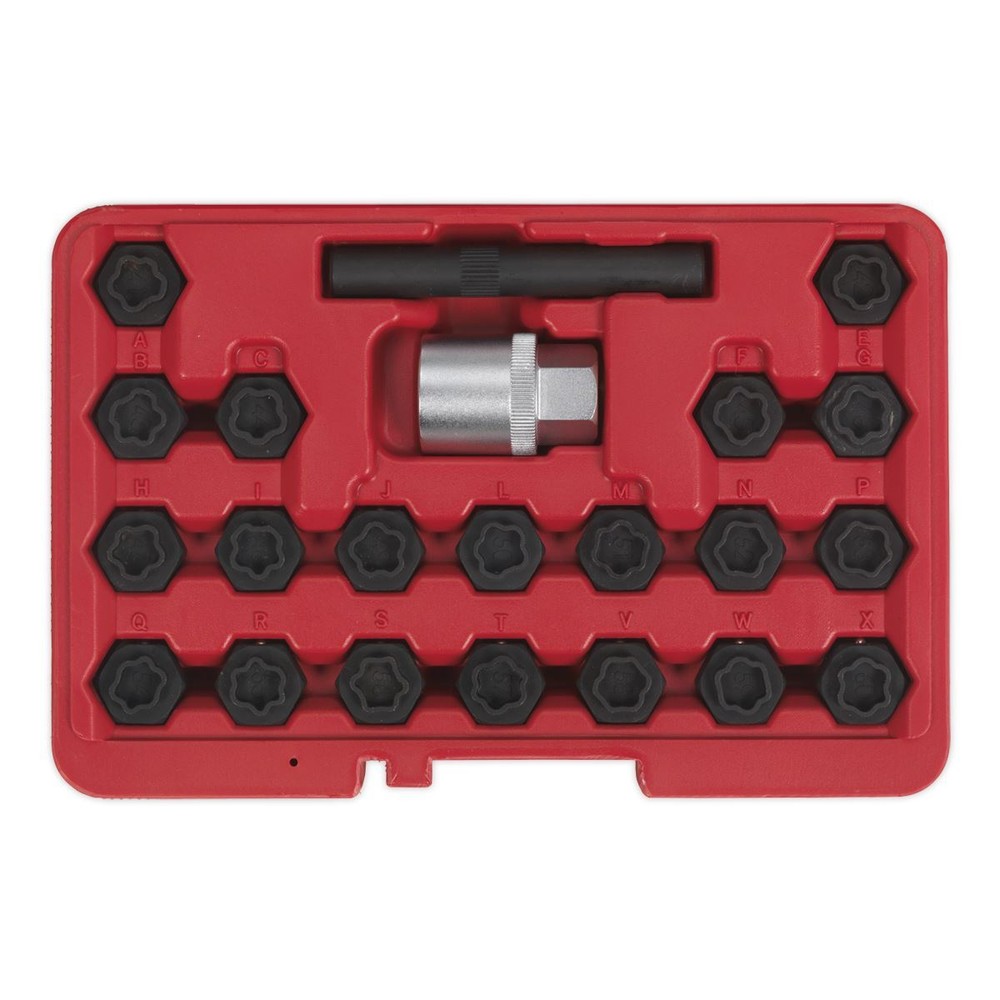 Sealey Locking Wheel Nut Key Set 22pc BMW Garage Storage Case