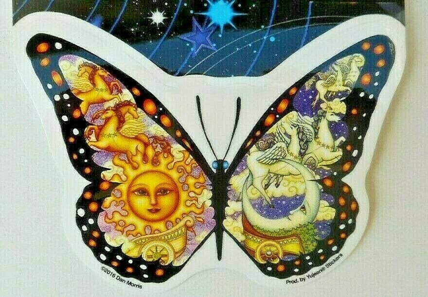 Celestial  Butterfly  Decal Sticker Moon Sun New