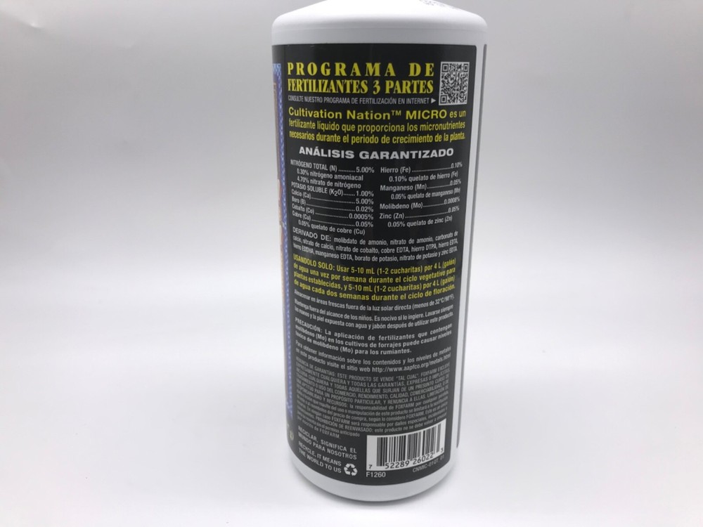 Fox Farm Cultivation Nation Micro 5-0-1 Quart 32oz Bottle