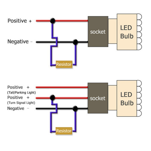 2X 3157 4157 LED Load Resistor Decoder Fix Hyper Flash For LED Turn Signal Light