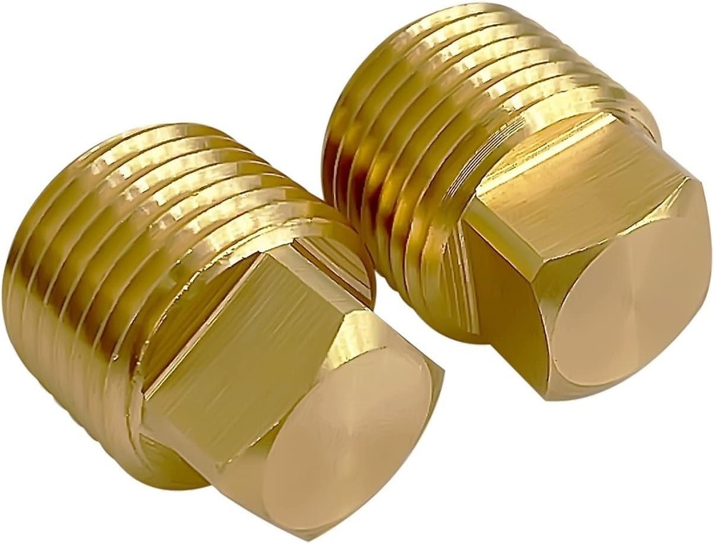 2-Pack 1/2 NPT Solid Brass Drain Plug Floor Garbage Disposal Sink Laundry